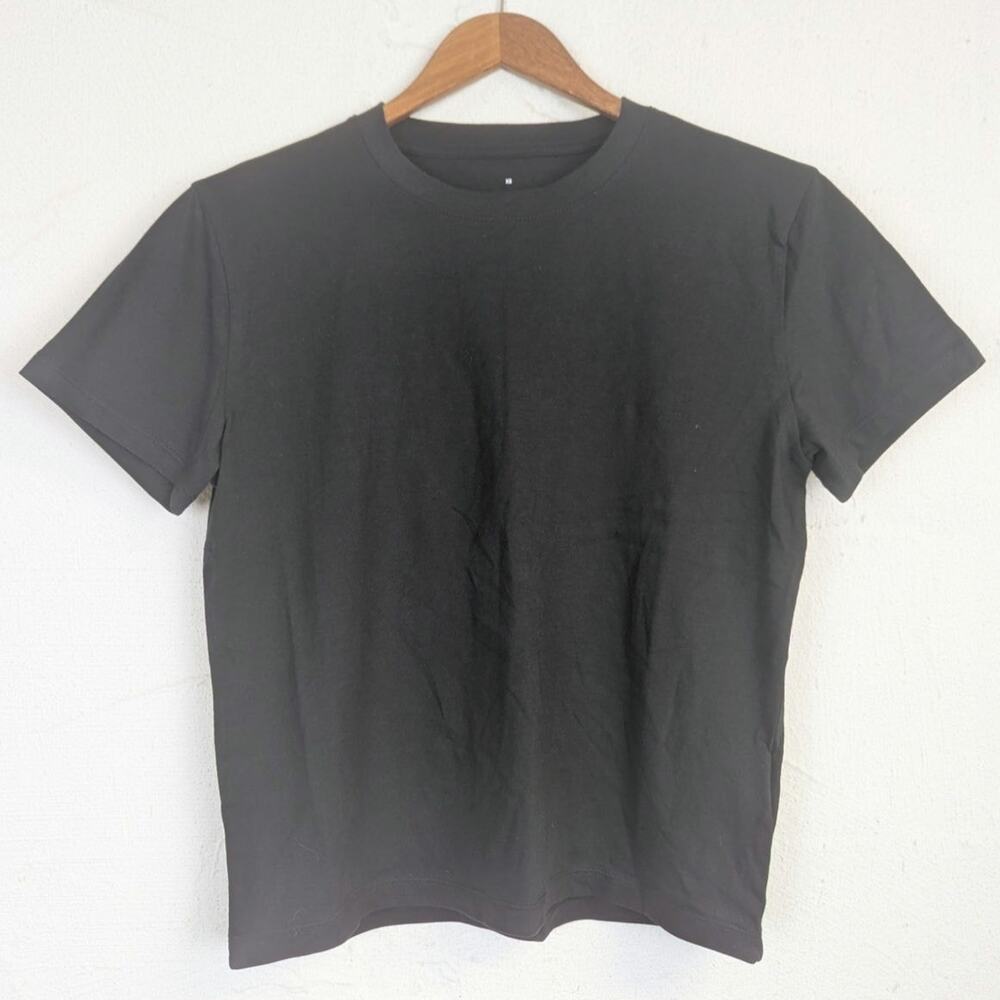 Everlane Boxy T Shirt Organic Cotton Black Crew Neck Classic Capsule Womens XS